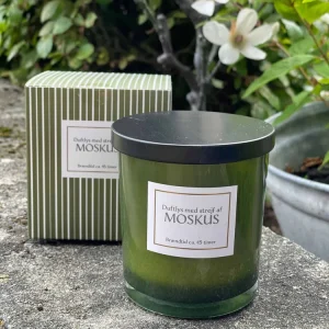 Duftelys - Moskus 45timer - Oliven farvet