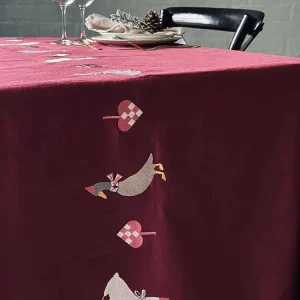 Juledug 140x240 - Broderi med ænder