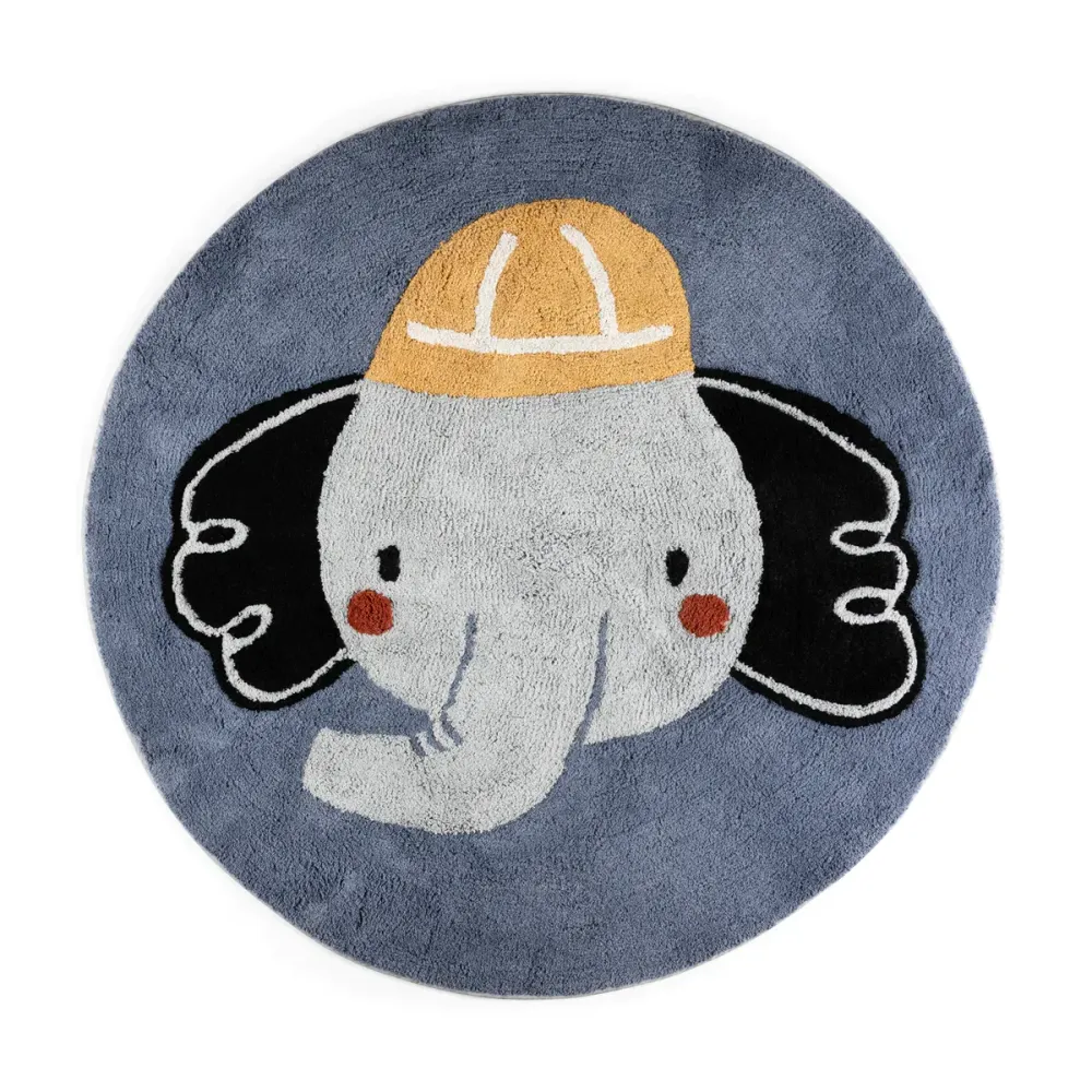 Sebra Børnetæppe blå elefant