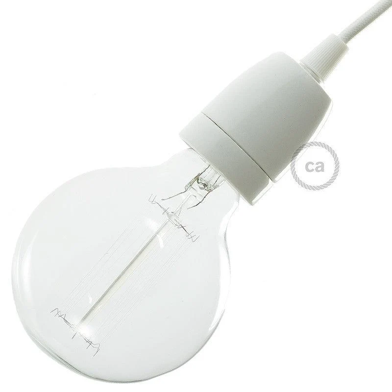 Porcelæn E27 Fatnings Kit Hvid