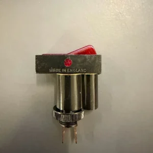 Vandtæt 12 V vippekontakt med rød LED – ON/OFF