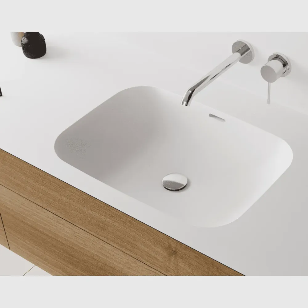 Corian bordplade med vask - Curva FCU52-30 - dybde 48cm 62cm