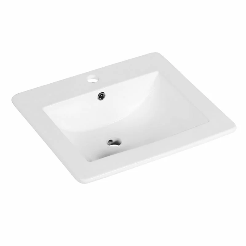 Konstrueret vask Kerra KR-530 rektangulær hvid med hul til armatur, 1 stk.