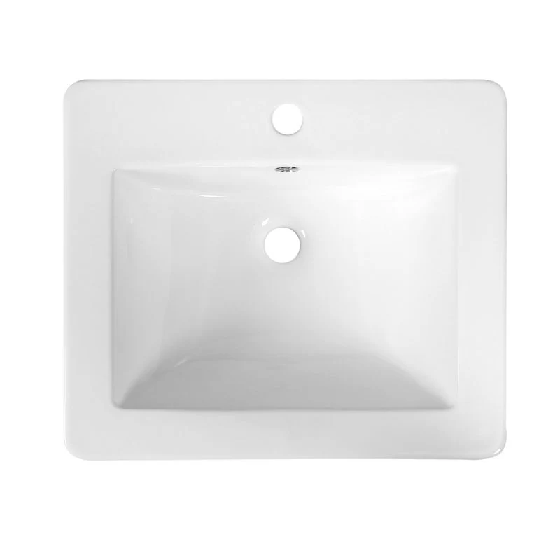 Konstrueret vask Kerra KR-530 rektangulær hvid med hul til armatur, 1 stk.