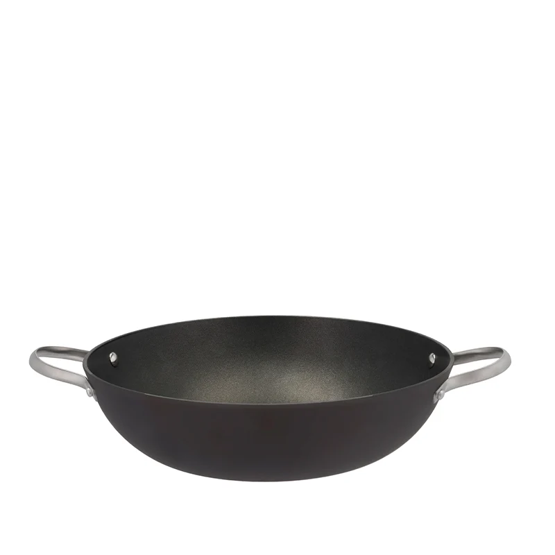 Pillivuyt Garonne wok 34 cm letvægtsstøbejern Brushed Nickel