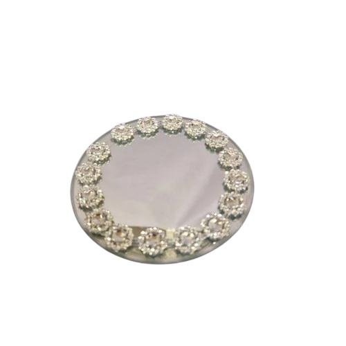 Gardinlageret - Spejlfad Med Glasperler - 10 Cm.