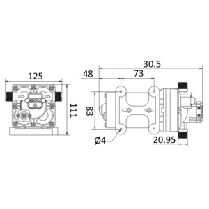 Europump Smart 5-membran ferskvandspumpe 24V Osculati