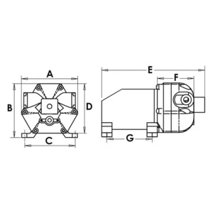 Europump8 3-membran trykvandspumpe ferskvandspumpe 8 l/min 12 V