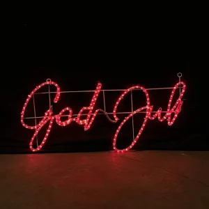 God Jul LED skilt - Rød 100x48 cm
