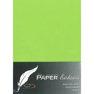 Kort A6 240g lime tekstureret 10stk.