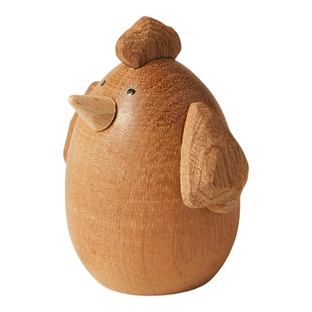 Høne - H7 cm mahogni brun