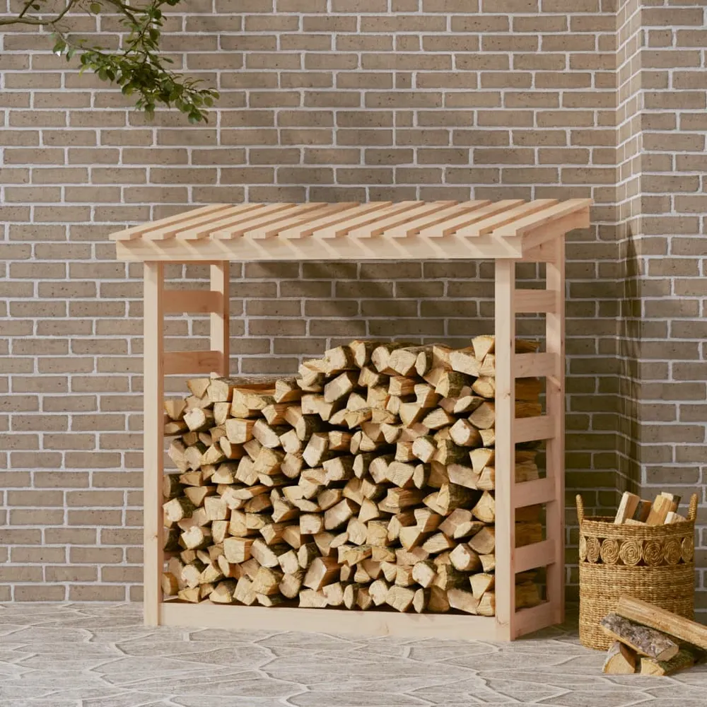 Brændestativ 108X64,5X110 Cm Massivt Fyrretræ Hvid