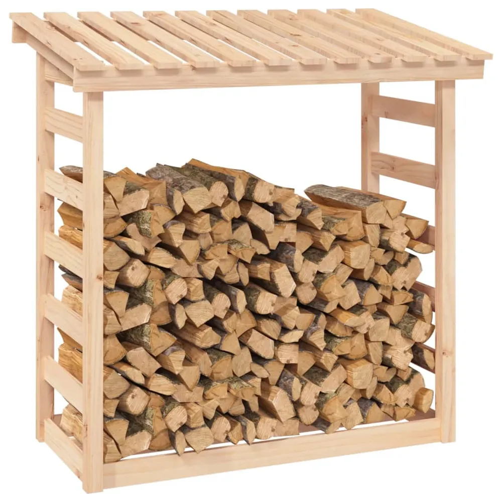 Brændestativ 108X64,5X110 Cm Massivt Fyrretræ Hvid