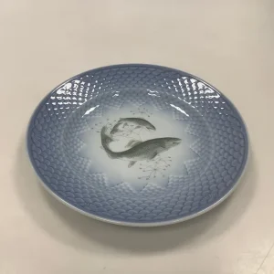 Bing og Grøndahl Blå Tone Fisketallerken Motiv 2 Laks No. 716