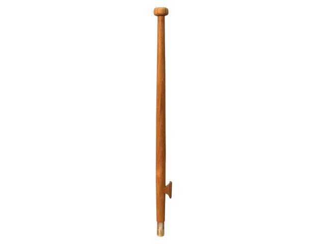Eude, Teaktræsflagstang med Teak-klamp og Rustfrit Stålhus, 589081 – Størrelse: 125cm