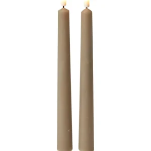 LED stagelys 2 stk. 24 cm - 3D flamme - sand