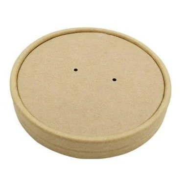 Paplåg Ø96 mm Plast på indersiden Brun til Soup-To-Go bæger 25/35/50 cl,25 stk/ps