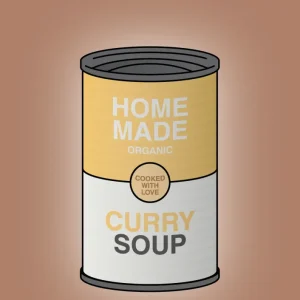 plakat: dåse med curry soup - cider spice 60