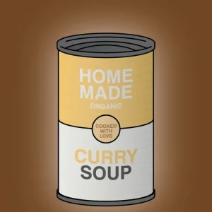 plakat: dåse med curry soup - dark cocoa 60