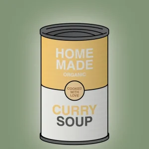 plakat: dåse med curry soup - jade 60