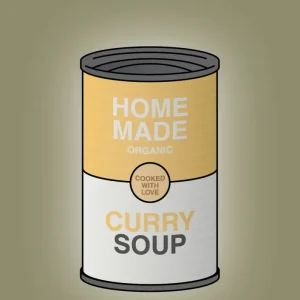 plakat: dåse med curry soup - misty forrest 60
