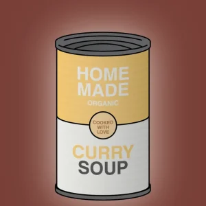 plakat: dåse med curry soup - ruby pepper 60