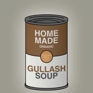 plakat: dåse med gullash soup - battleship charcoal 60