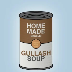 plakat: dåse med gullash soup - heavenly indigo 60
