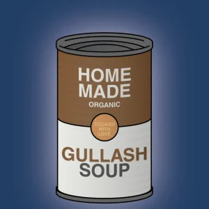 plakat: dåse med gullash soup - lapis azure 60