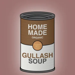 plakat: dåse med gullash soup - plum 60