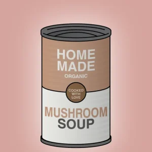 plakat: dåse med mushroom soup - bubble shell 60