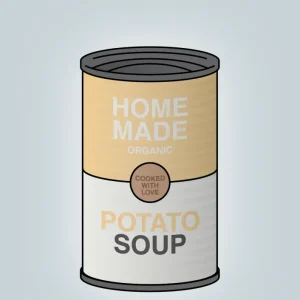 plakat: dåse med potato soup - airy drizzle 60