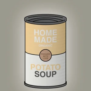 plakat: dåse med potato soup - battleship aske 60