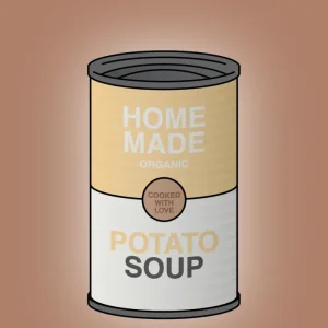 plakat: dåse med potato soup - cider spice 60