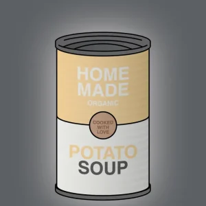 plakat: dåse med potato soup - graphic charcoal 60