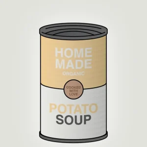 plakat: dåse med potato soup - painters white 60