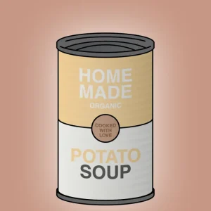 plakat: dåse med potato soup - powder 60