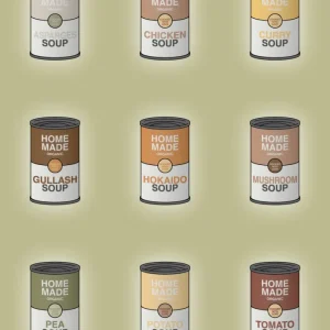 plakat: forskellige dåser med soup - back to nature 60