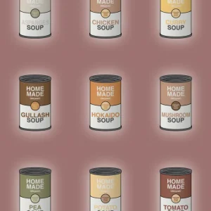 plakat: forskellige dåser med soup - plum 60