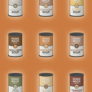 plakat: forskellige dåser med soup - rumba coral 60