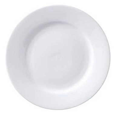Tallerken SuperWhite Ø23 cm Flad med Fane Porcelæn Hvid,6 stk/pk