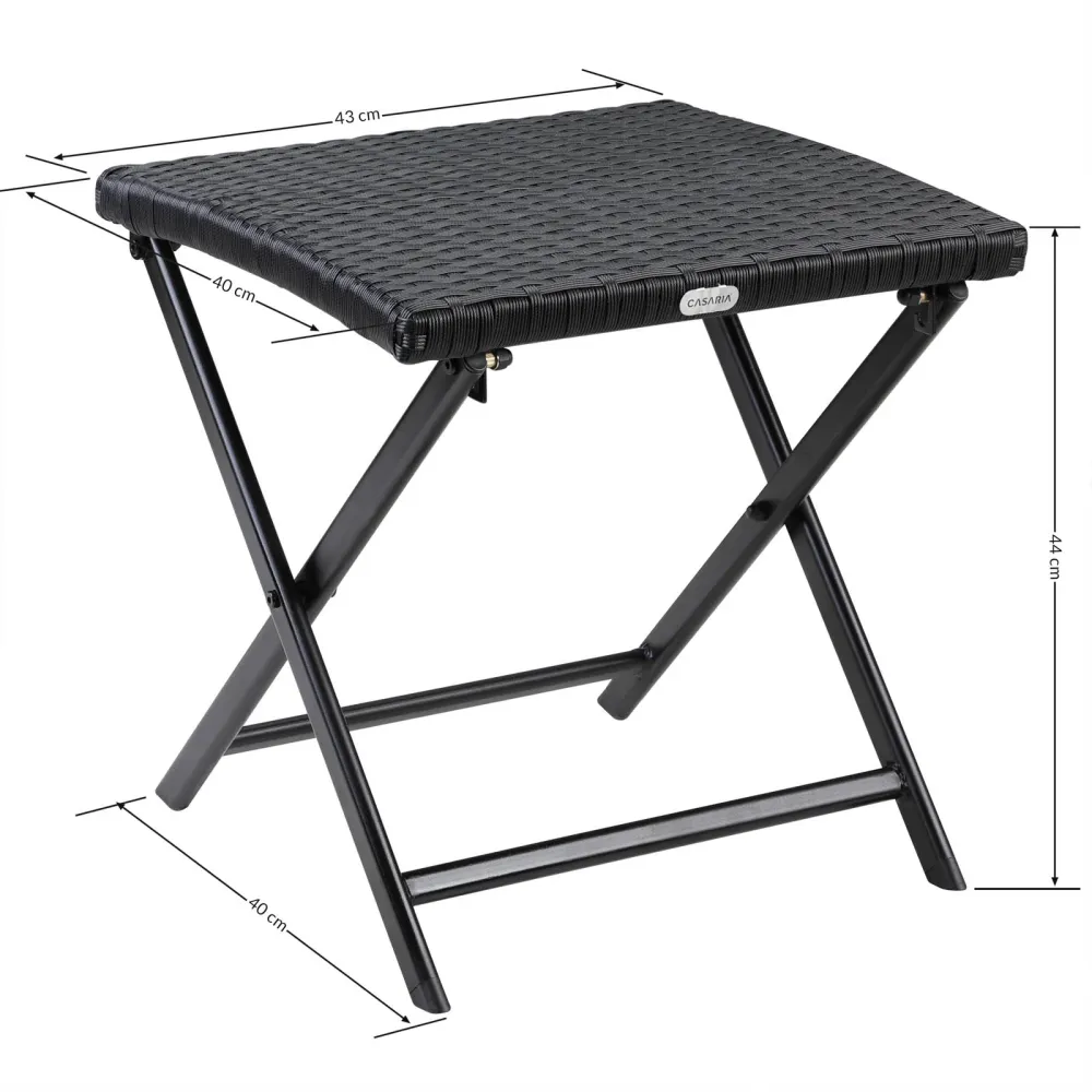 Foldestol af polyrattan Rom 3i1 charcoal