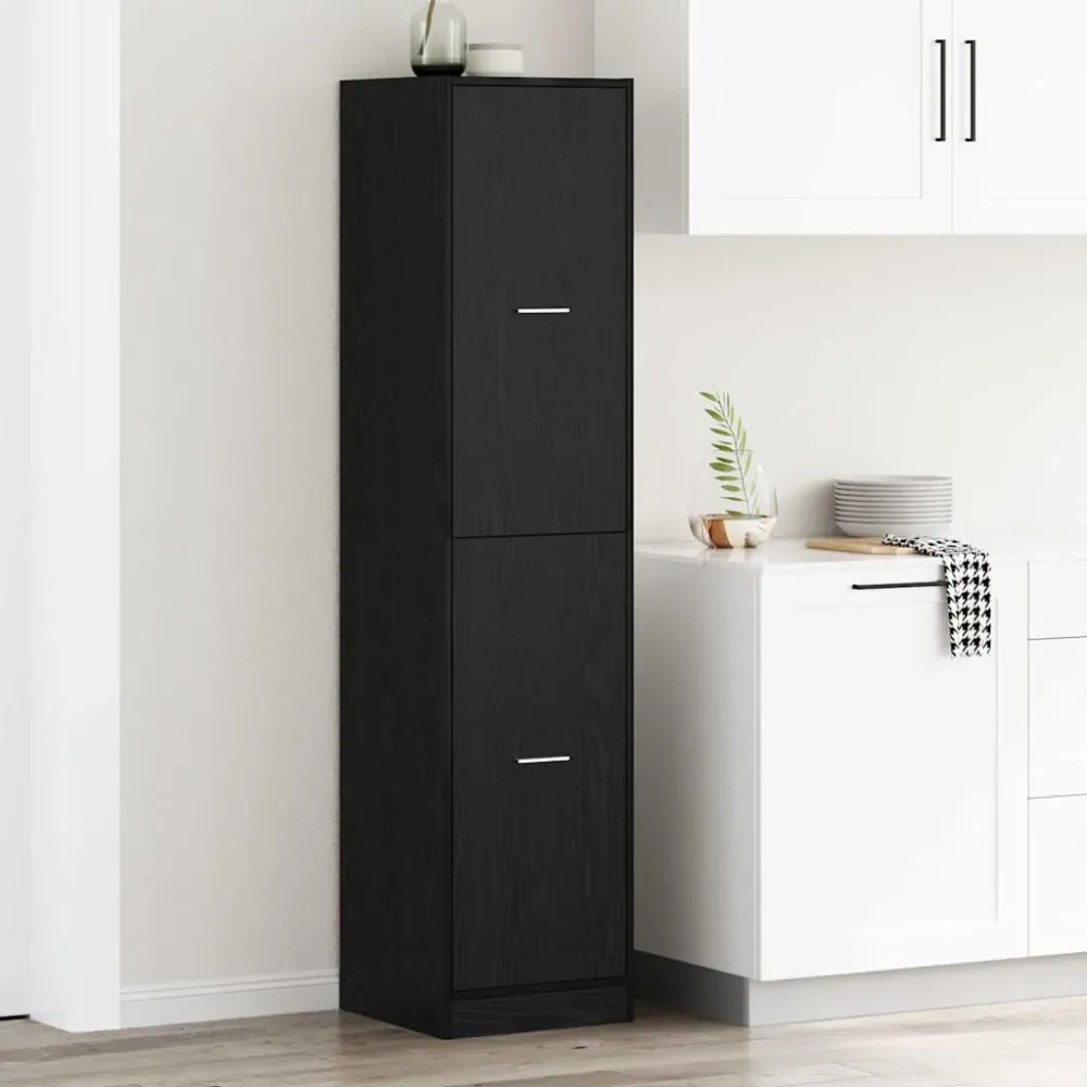 Apoteker Kabinet Ebony Eg 40 X 41 X 174.5 Cm Konstrueret Træ