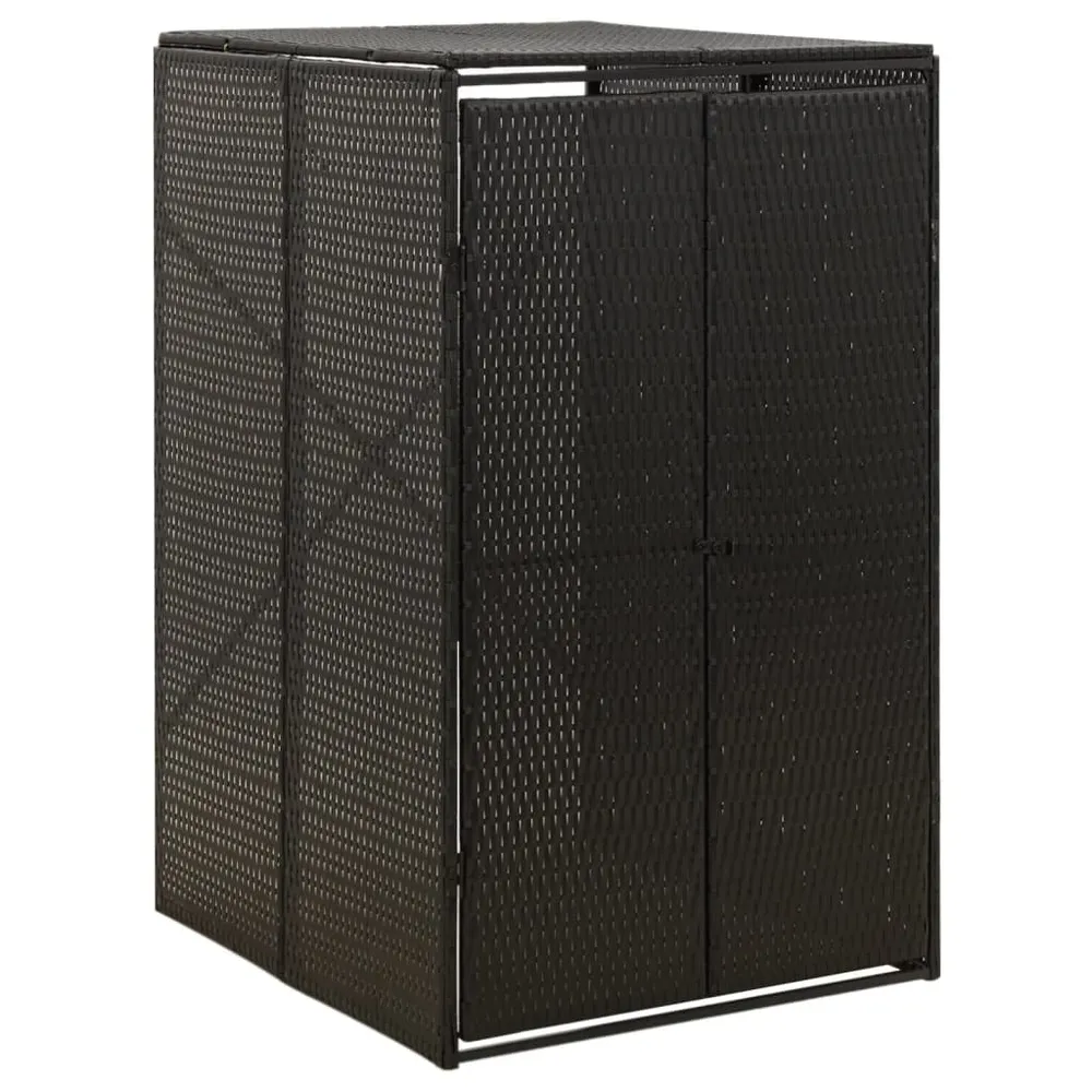 Skraldespandsskjuler 70X80X117 Cm Polyrattan Sort