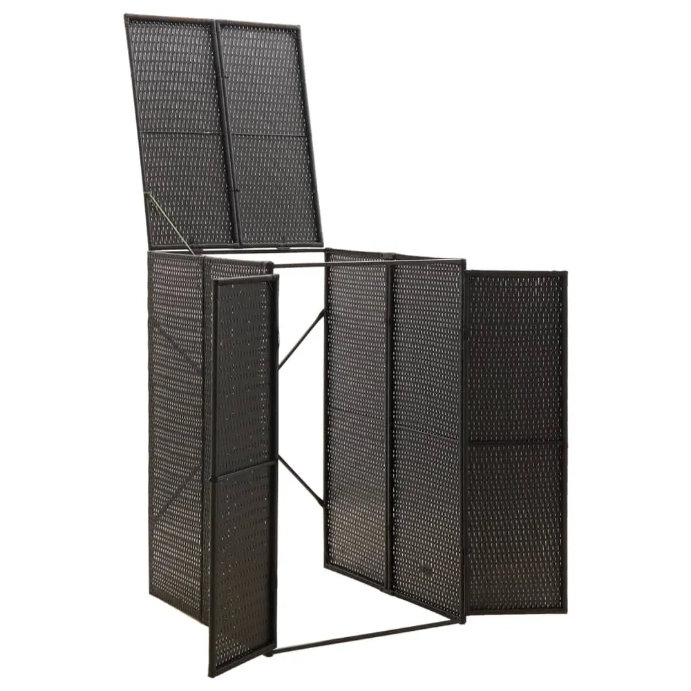 Skraldespandsskjuler 70X80X117 Cm Polyrattan Sort