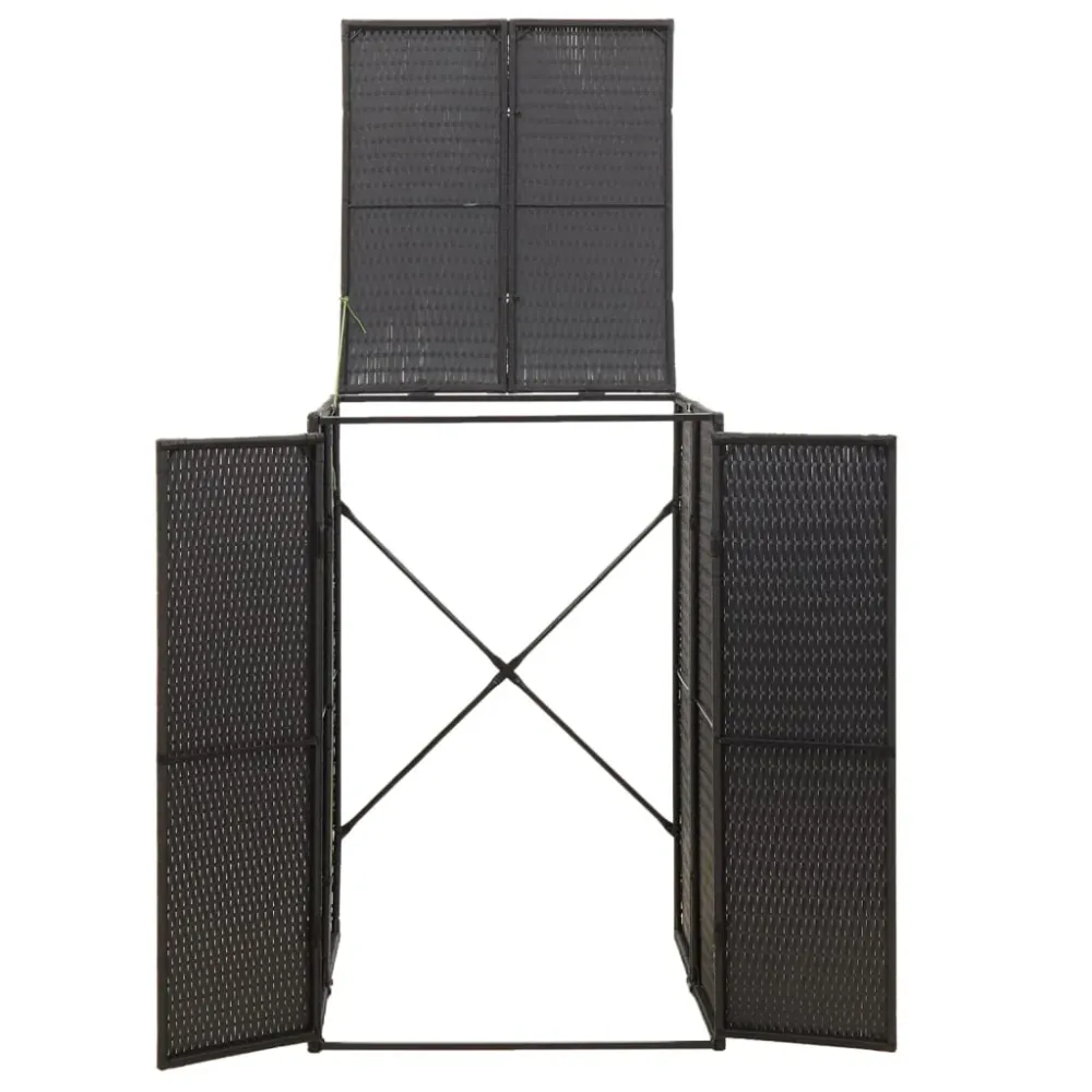Skraldespandsskjuler 70X80X117 Cm Polyrattan Sort