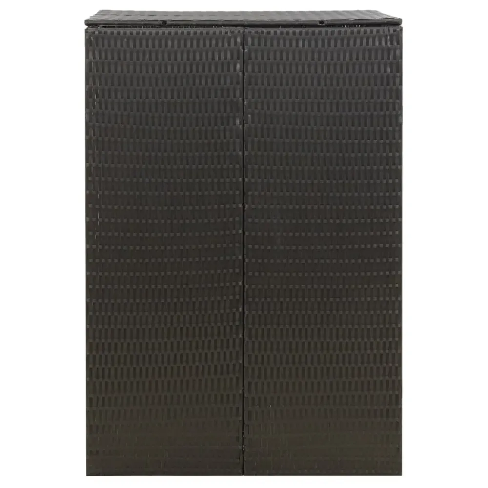 Skraldespandsskjuler 70X80X117 Cm Polyrattan Sort
