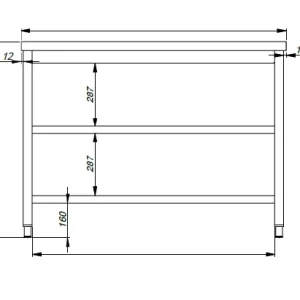 600 arbejdsbord 2 hylder 800