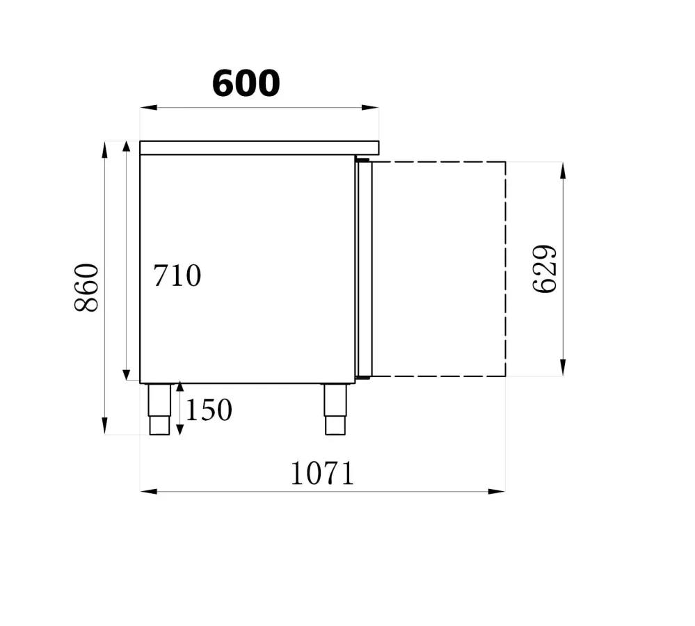 600 kølebord – 3 døre