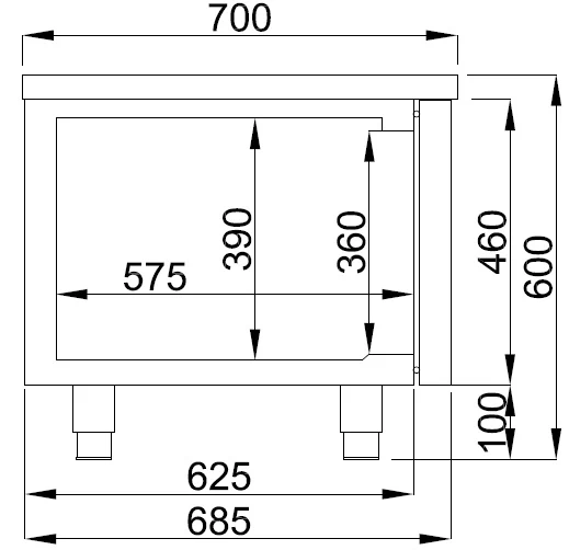 600 kølebord – 4 døre